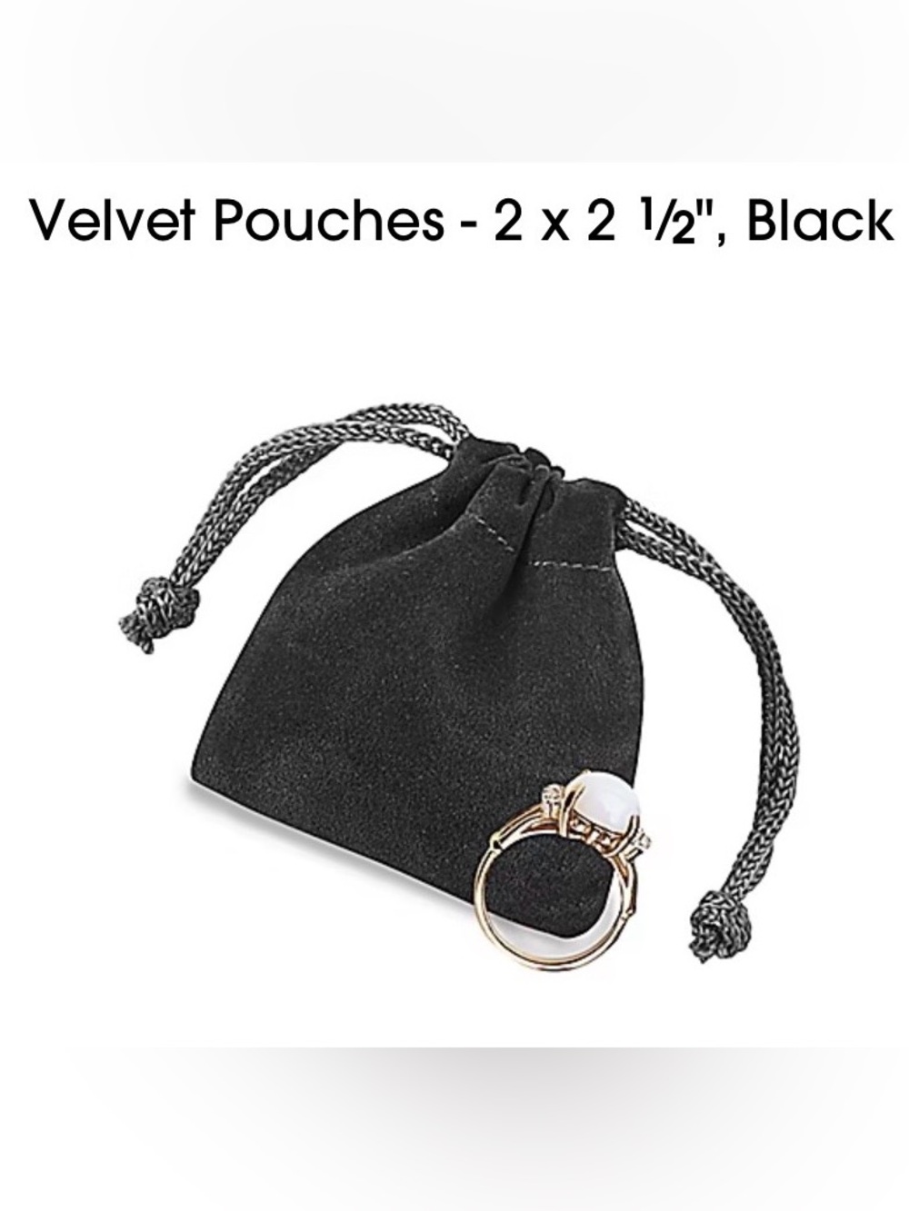 100 Pack Black Velvet Drawstring Pouches - 2 x 2 1⁄2" Gifts, Jewelry, Coins